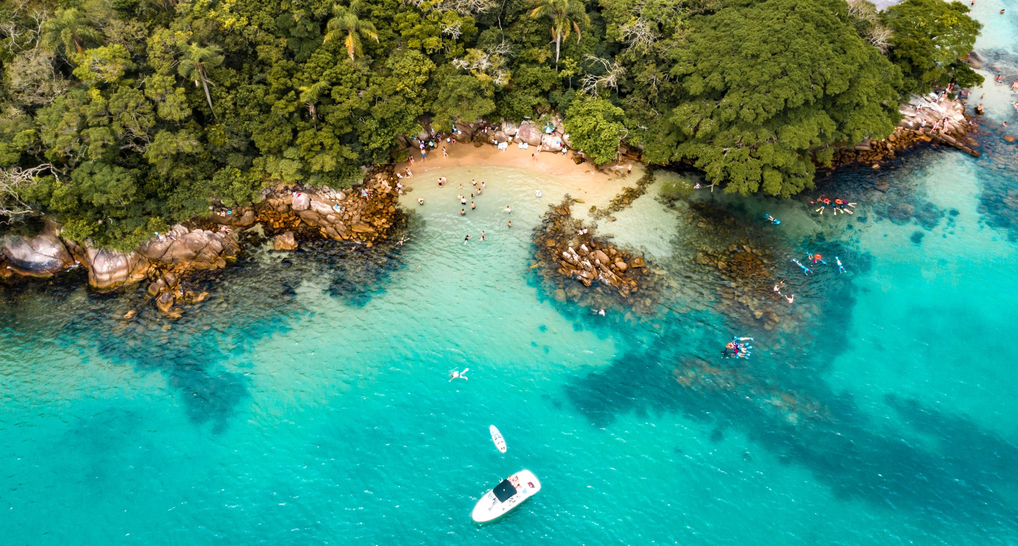 Aerial tropical beach view